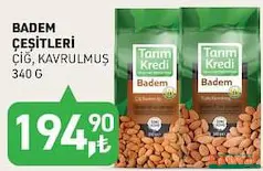 TARIM KREDİ BADEM ÇEŞİTLERİ 340 G fiyat ve kampanya bilgisi